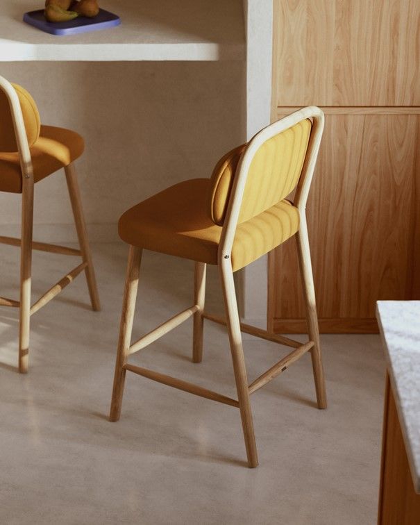 Barstoel HELDA - Beige Chenille