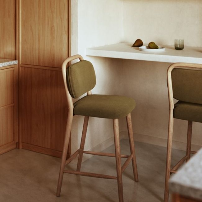 Barstoel HELDA - Beige Chenille