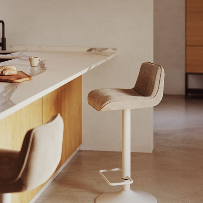 Barstoel ZENDA - Beige/Wit