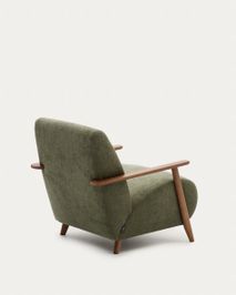 Fauteuil MEGHAN - Groen Chenille / Walnoot KAV S51612TB06