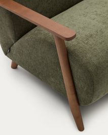 Fauteuil MEGHAN - Groen Chenille / Walnoot KAV S51612TB06