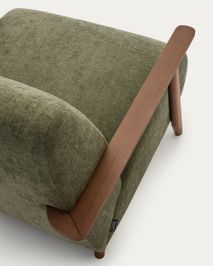 Fauteuil MEGHAN - Groen Chenille / Walnoot KAV S51612TB06