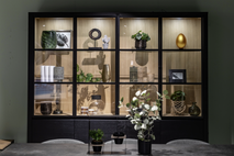 Vitrine ZEN incl. led - Black matte/smoked oak FDF-15-000270