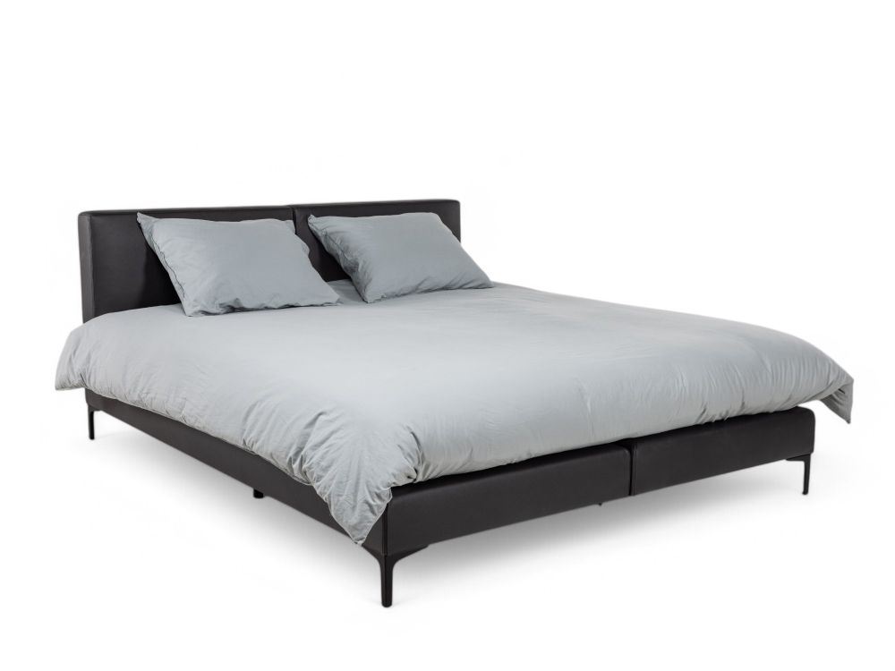 Boxspring VIENNA - Zwart lederlook SFD-83-000003-N100