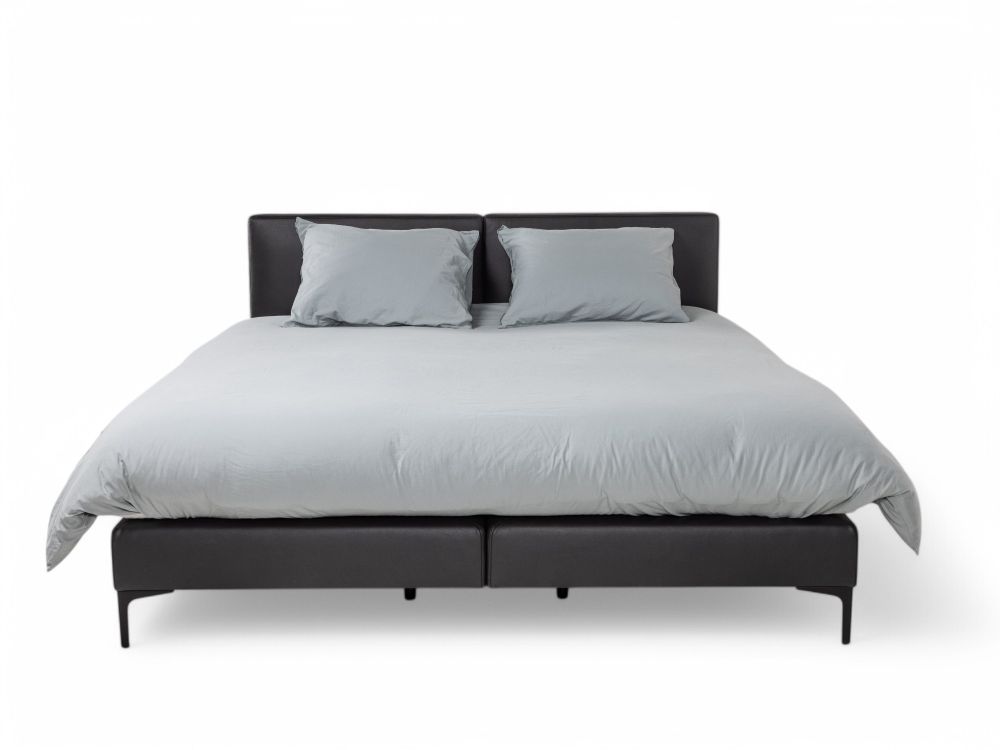 Boxspring VIENNA - Zwart lederlook SFD-83-000003-N100