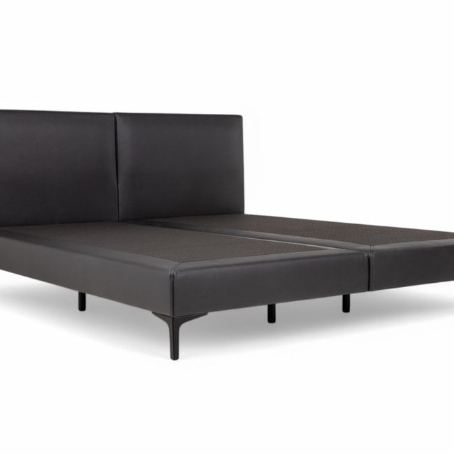 Boxspring VIENNA - Zwart lederlook