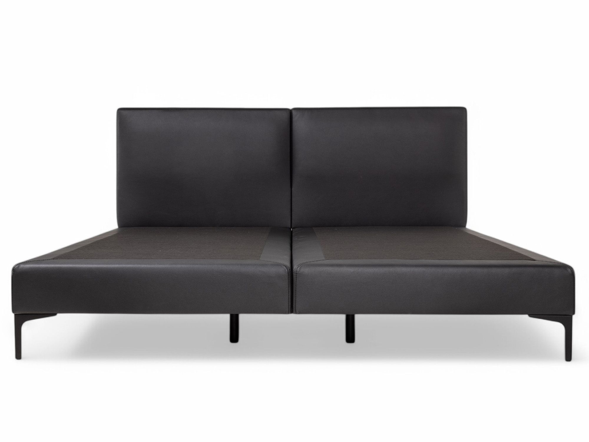 Boxspring VIENNA - Zwart lederlook