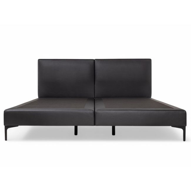 Boxspring VIENNA - Zwart lederlook