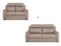 Set 2-zit en 2-zit met elektr. relaxen OTTO - Taup C-CAL-149-S1