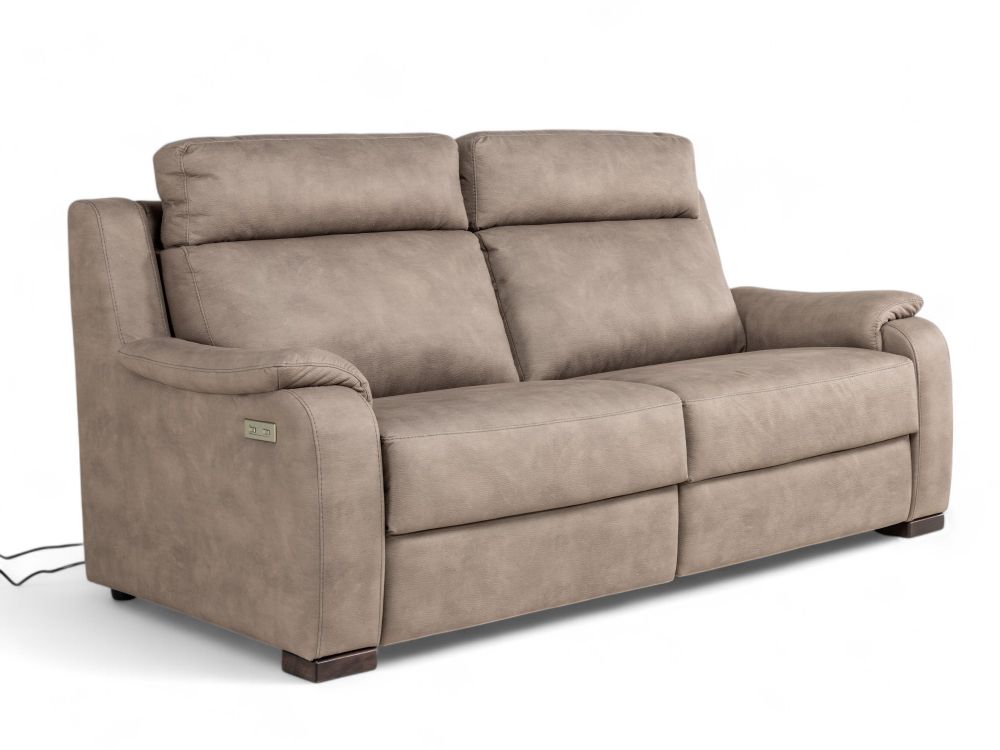Set 2-zit en 2-zit met elektr. relaxen OTTO - Taup C-CAL-149-S1