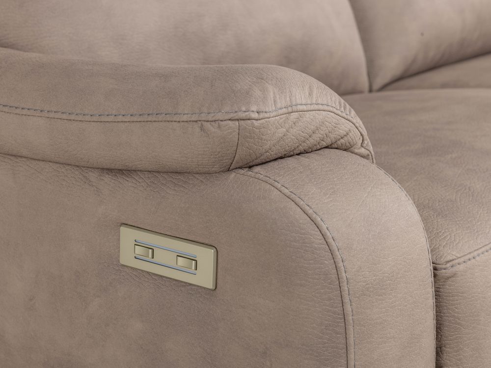 Set 2-zit en 2-zit met elektr. relaxen OTTO - Taup C-CAL-149-S1