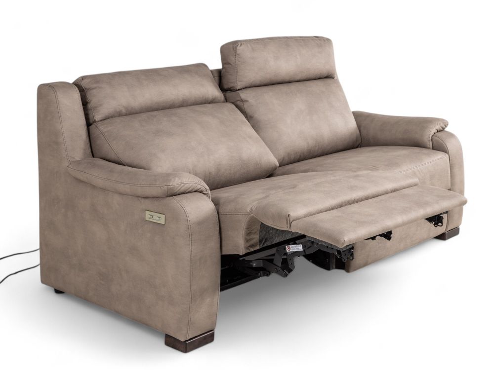 Set 2-zit en 2-zit met elektr. relaxen OTTO - Taup C-CAL-149-S1