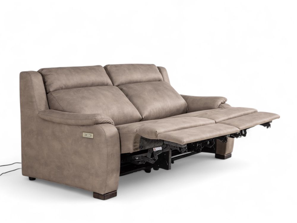 Set 2-zit en 2-zit met elektr. relaxen OTTO - Taup C-CAL-149-S1
