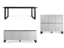 Eetkamerset TABU - Mat Zwart / Wit C-DFR-16-EK1