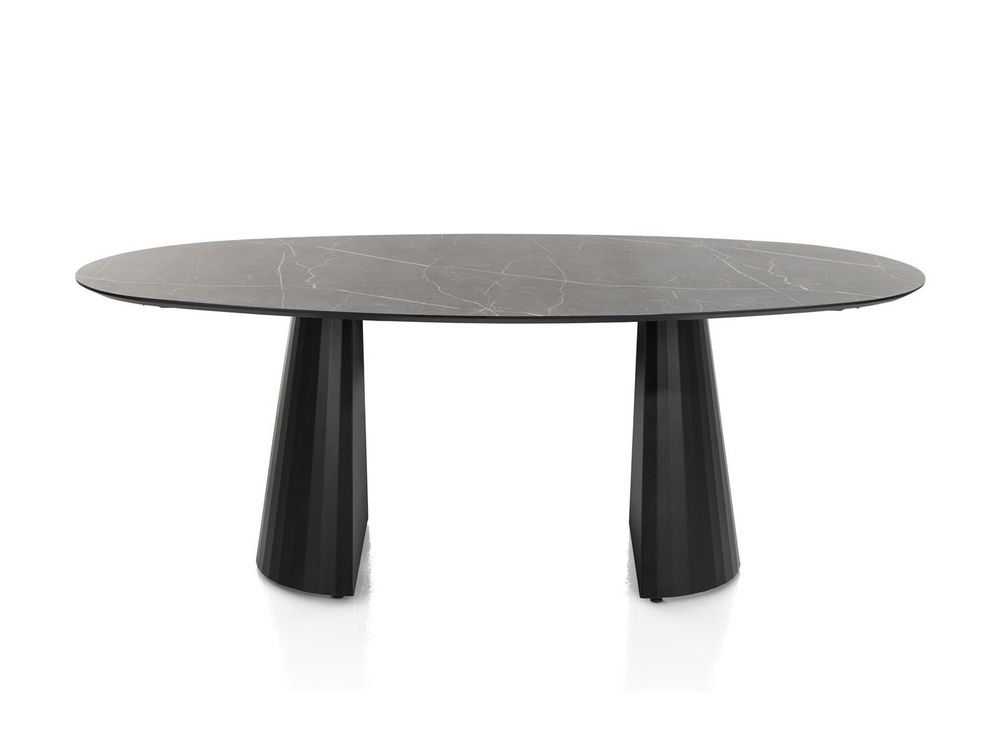 Eetkamertafel ARABAX - Marmerlook/Lichtgrijs XOO 46400-ONX