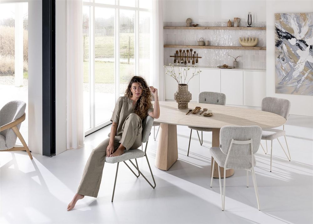 Eetkamertafel ARAS - Travertinlook/Eikenfineer XOO 45851-TRA