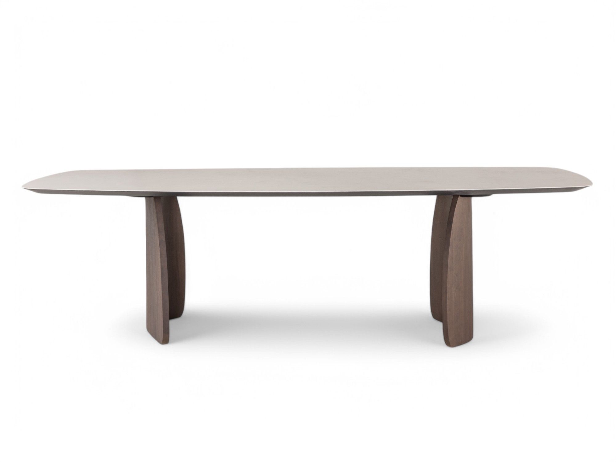 Eetkamertafel DOLMEN - Beige keramiek/Notelaar MOB-93-000016-K205-N12