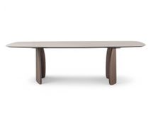 Eetkamertafel DOLMEN - Beige keramiek/Notelaar MOB-93-000016-K205-N12