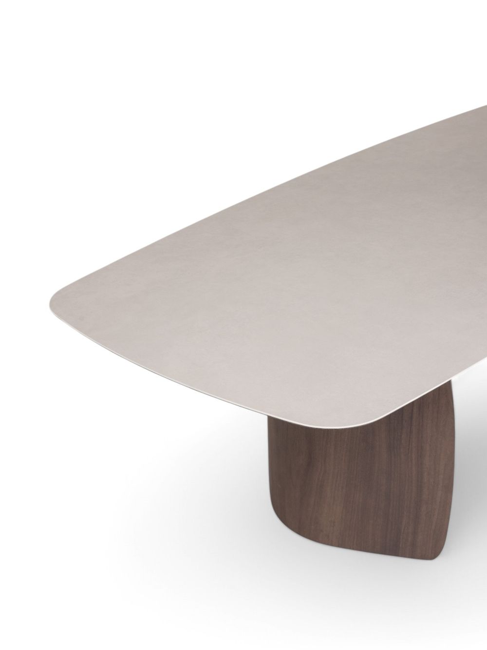Eetkamertafel DOLMEN - Beige keramiek/Notelaar MOB-93-000016-K205-N12