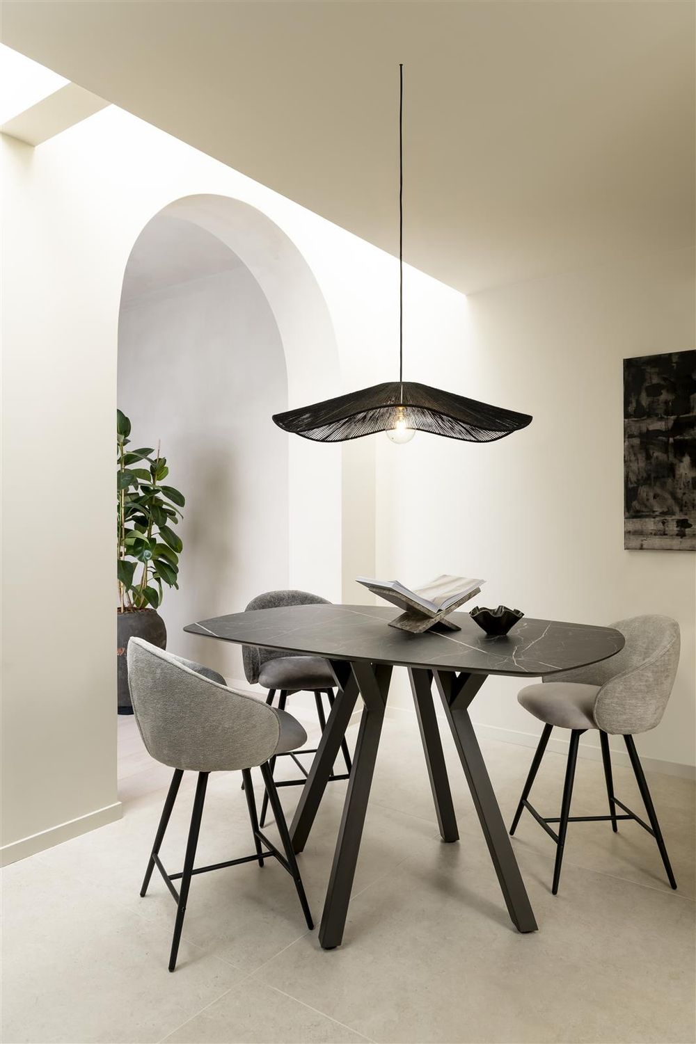 Draaibare barstoel OWEN - Kiezel XOO 48636KIE