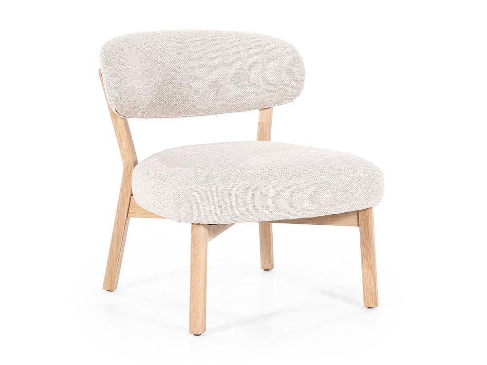 Fauteuil MIKKY - Lichtgrijs/Eikenhout ELO 96295