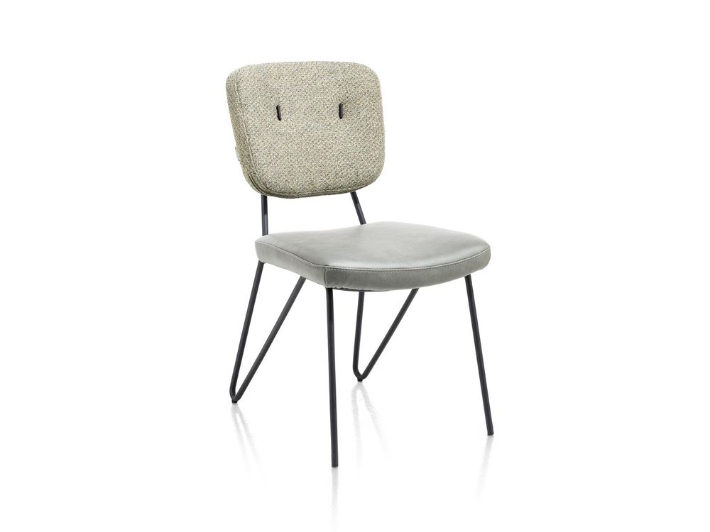 Set van 6 eetkamerstoelen JUNE - Groen/Lichtgrijs C-XOO-JUN-SET1