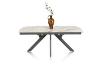 Uitschuifbare eetkamertafel VEGAS - Witte marmerlo HEH 51653WIT
