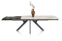 Uitschuifbare eetkamertafel VEGAS - Witte marmerlo HEH 51653WIT