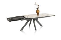 Uitschuifbare eetkamertafel VEGAS - Witte marmerlo HEH 51653WIT