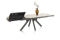 Uitschuifbare eetkamertafel VEGAS - Witte marmerlo HEH 51653WIT