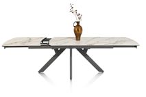 Uitschuifbare eetkamertafel VEGAS - Witte marmerlo HEH 51653WIT