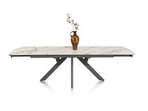 Uitschuifbare eetkamertafel VEGAS - Witte marmerlo HEH 51653WIT