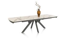 Uitschuifbare eetkamertafel VEGAS - Witte marmerlo HEH 51653WIT