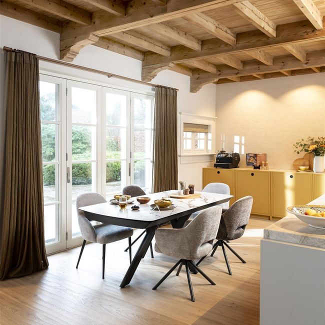 Uitschuifbare tafel VEGAS - Witte marmerlook