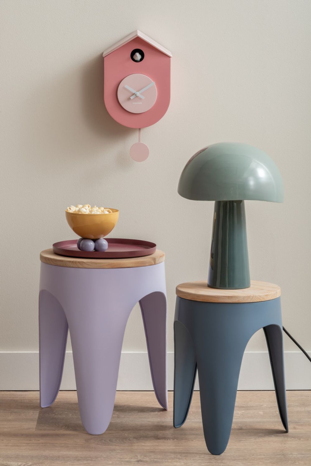 Muurklok GRATO CUCKOO - Donkergroen/Lichtgroen PST KA6026PI