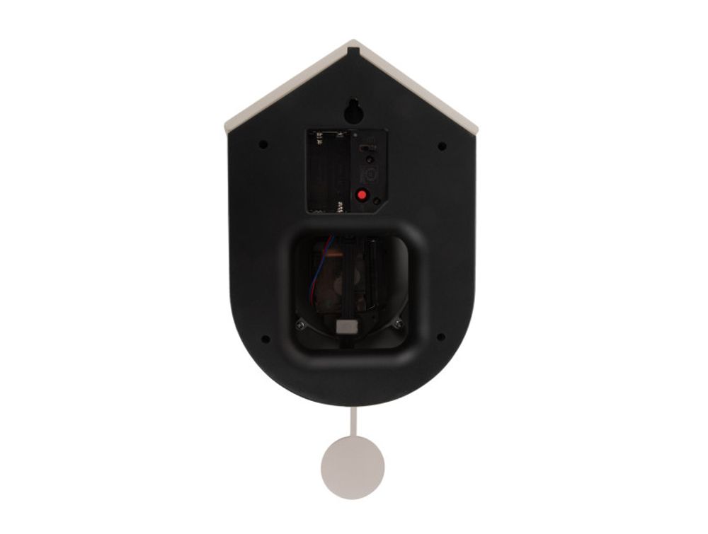 Muurklok GRATO CUCKOO - Zwart/Grijs PST KA6026BK