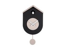 Muurklok GRATO CUCKOO - Zwart/Grijs PST KA6026BK