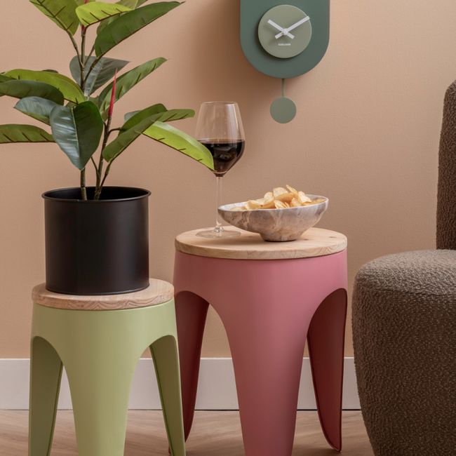 Muurklok GRATO CUCKOO - Roze/Lichtroze