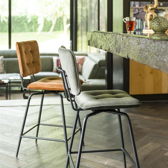 Draaibare barstoel MANOU - Burgundy red