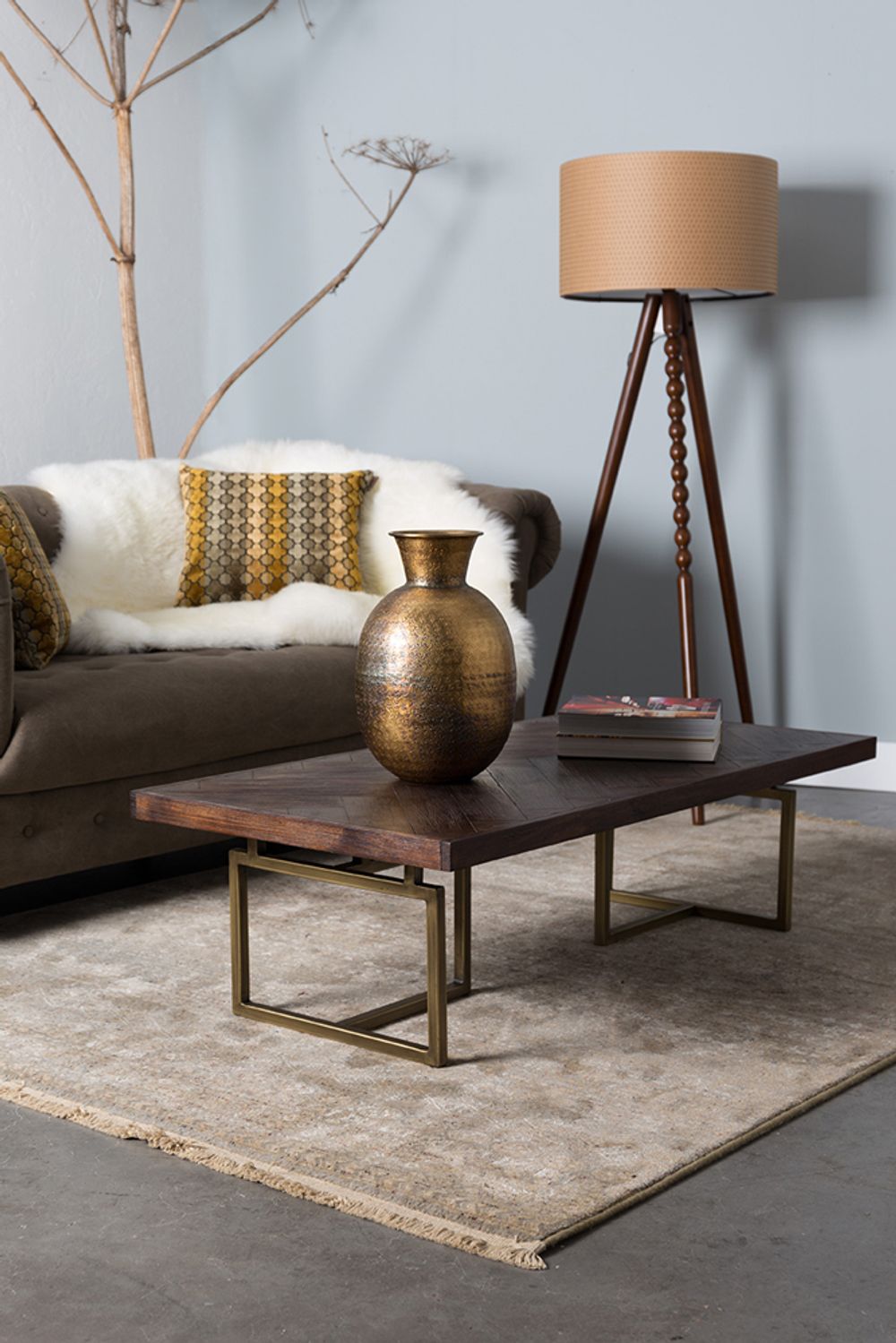 Salontafel CLASS - Acacia Wood/Brass ZVR 2200016