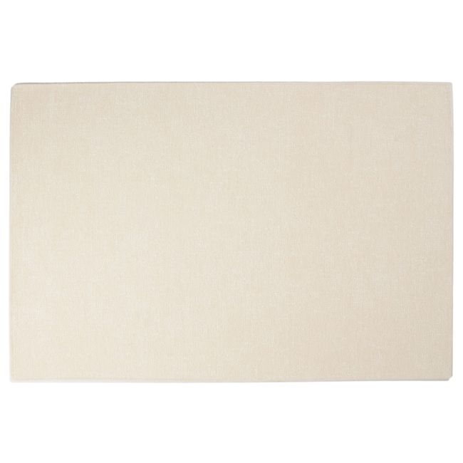 Ecru gekleurd gebreid tapijt OASIS met een fijne textuur.