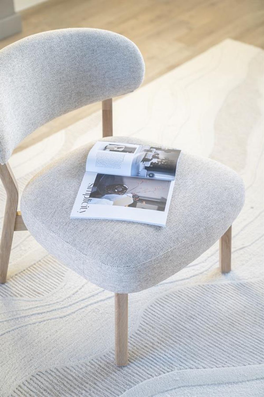 Fauteuil MIKKY - Lichtgrijs/Eikenhout ELO 96295