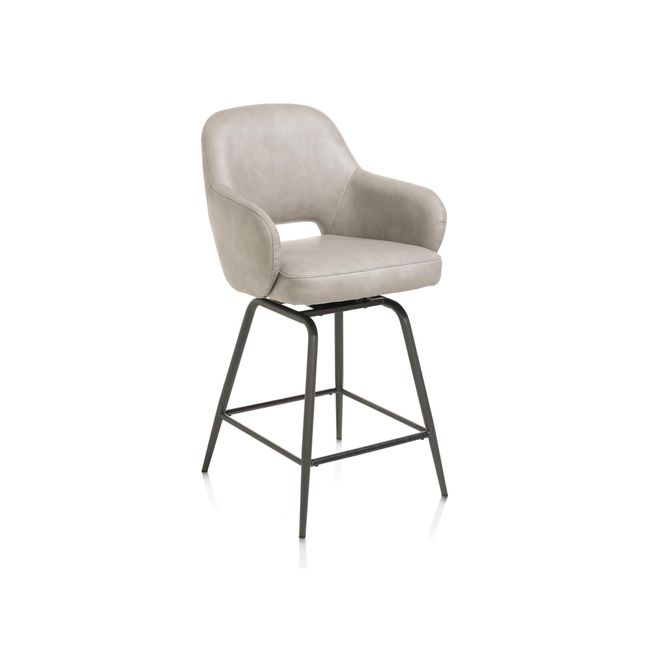 Draaibare barstoel NIKOLAS - Lichtgrijs