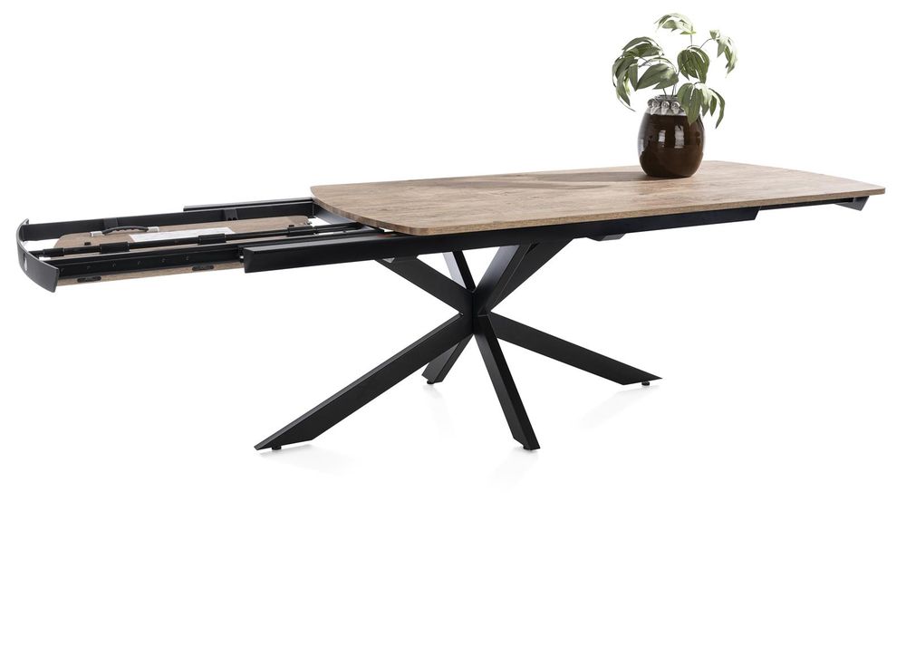 Uitschuifbare eetkamertafel PAVALON - Barnwood HEH 46784BRN