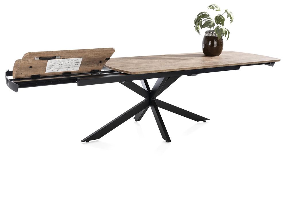 Uitschuifbare eetkamertafel PAVALON - Barnwood HEH 46784BRN