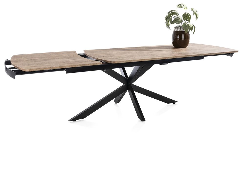 Uitschuifbare eetkamertafel PAVALON - Barnwood HEH 46784BRN