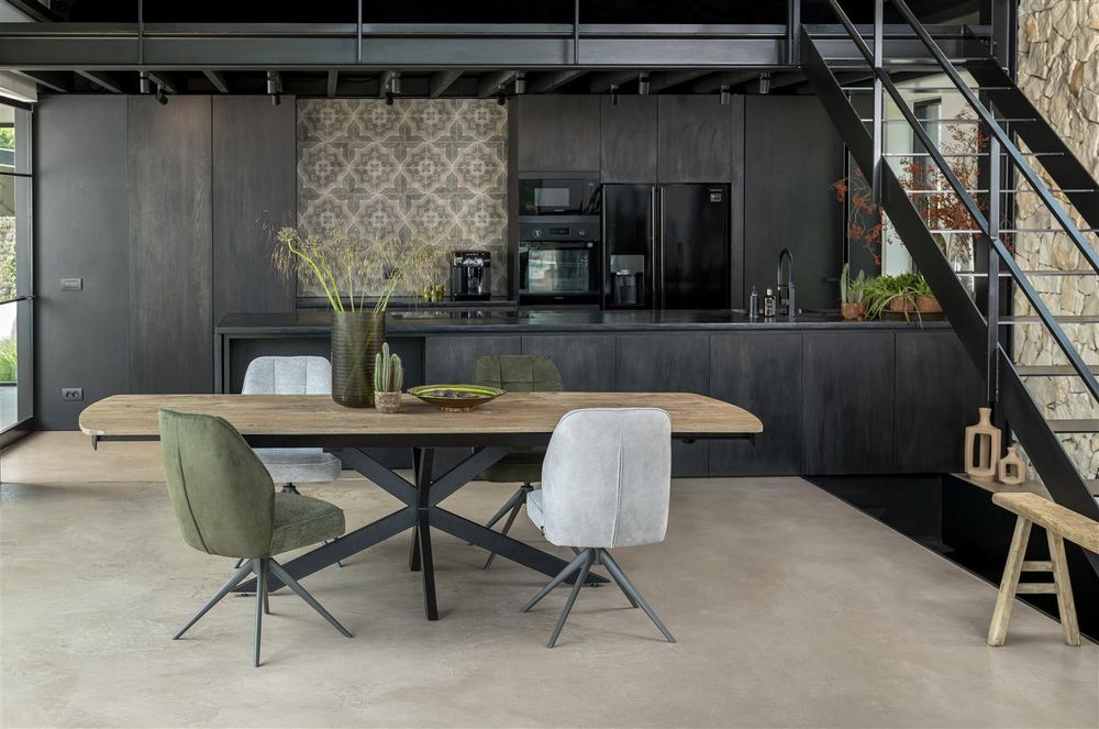 Uitschuifbare eetkamertafel PAVALON - Barnwood HEH 46784BRN