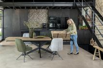 Uitschuifbare eetkamertafel PAVALON - Barnwood HEH 46784BRN