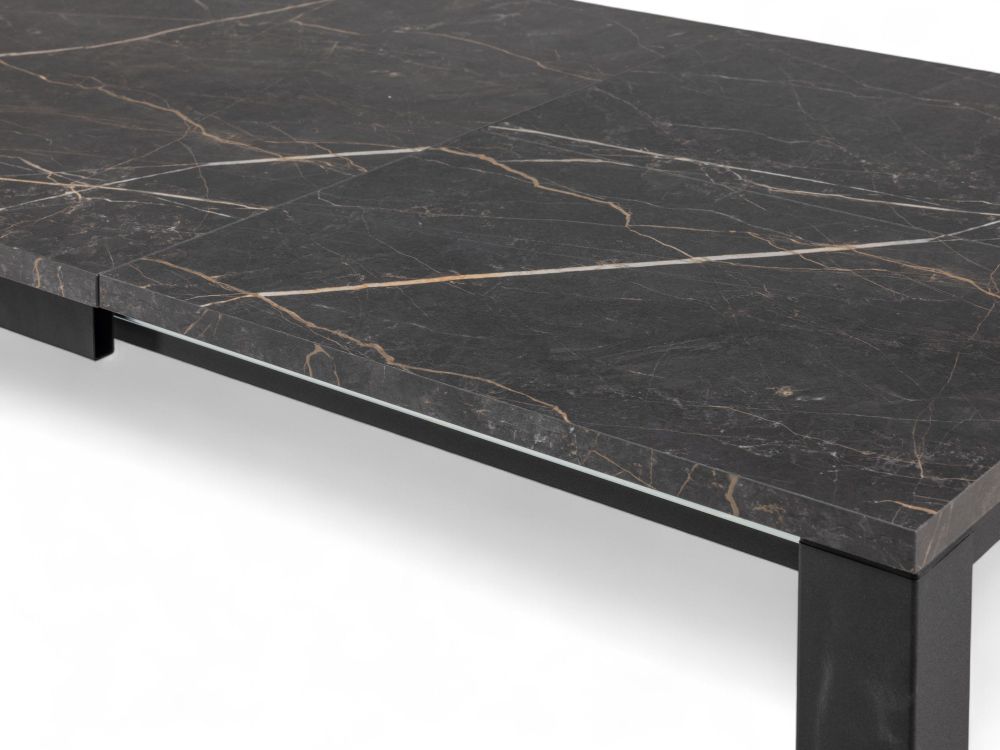 Uitschuifbare eetkamertafel VALENCIA - Zwart/Brons PFT-71-000001-HP07