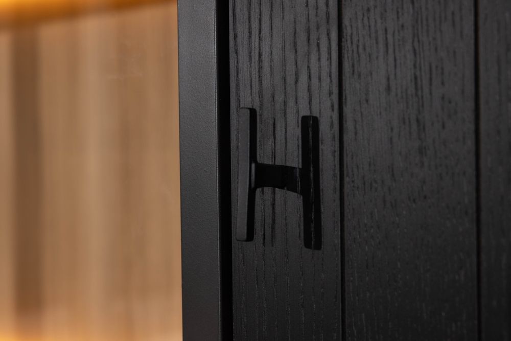 Vitrinekast EVORA - Zwart Eikfineer CRE-3-003-ZWANAT